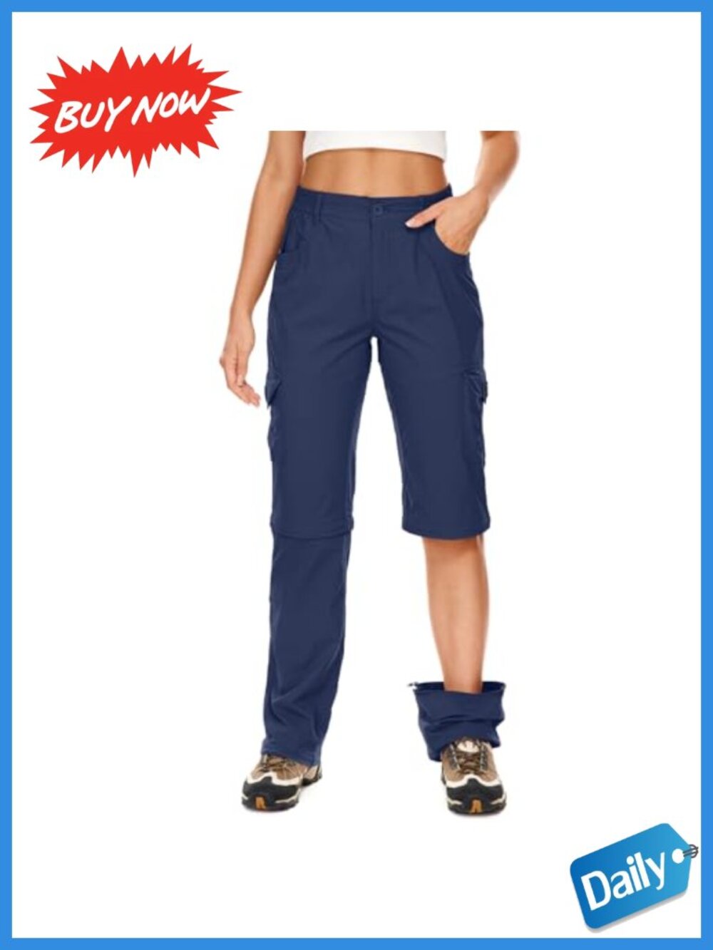 Women's Convertible Zip Off Hiking Cargo Pants Quick Dry UPF 50